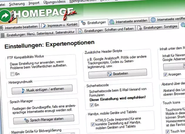 eigene Homepage erstellen