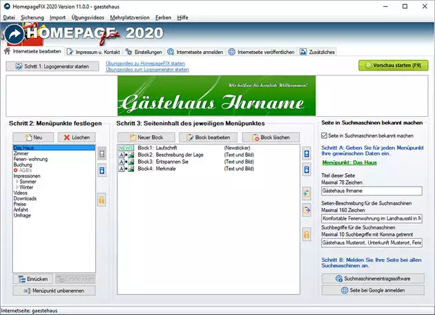 Homepage Programm